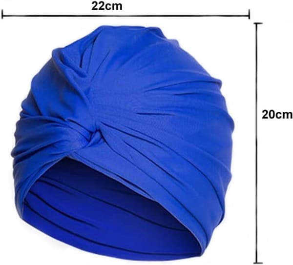 Dame plissert turban badehette, mykt elastisk polyester hårdeksel for langt hår, basseng, spa, strand og dusj, roserød