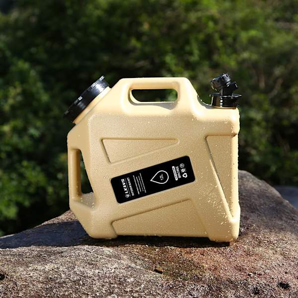 12L Bärbar Campingvattenbehållare med Kran och BPA-Fri Design för Utomhus khaki