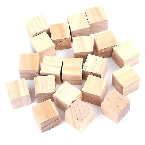 Træterninger Naturlige Ubehandlede Håndværk Træklodser til Babyshower med 20 stk._max