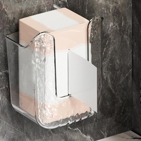 Våtservetter dispenser väggmonterade våtdukar behållare tungt enkla husdjur pappershandduk dispenser för badrum, transparent vit toalettpapper hållare Transparent vit