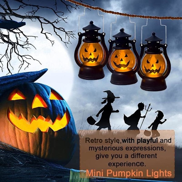 Halloween pumpa lykta med LED (3st)