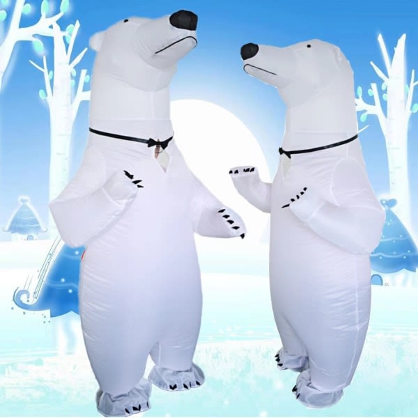 Vit isbjörn uppblåsbara kostymer Vuxen Halloween Cosplay kostym Maskot Björn Party Rollspel Disfraz för man kvinna SQBB