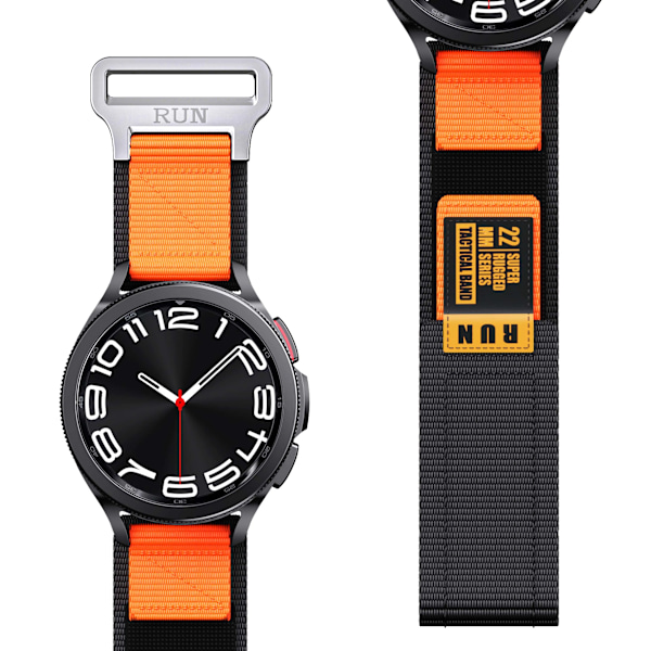 20 mm 22 mm nylonrem til Garmin Forerunner 245 / 645 MUSIC, 20 mm 22 mm universal rem til Garmin vivoactive 3 MUSIC Sort Orange Quick Fit 22mm