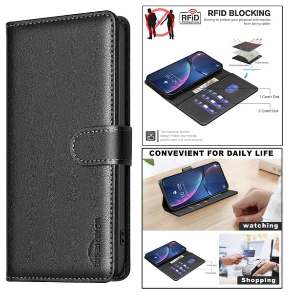 Samsung Galaxy A16 / A26 5G Etui RFID Læder Sort[ad][_max 82