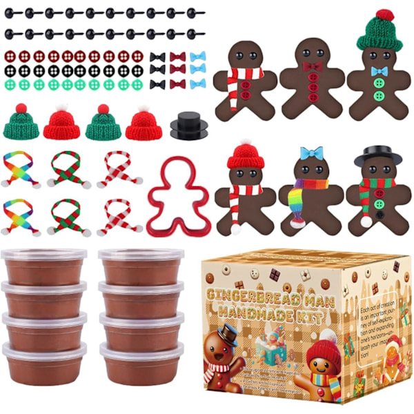 Gingerbread Ornament Kit | DIY Air-Dry Clay Craft for Winter Holiday Parties