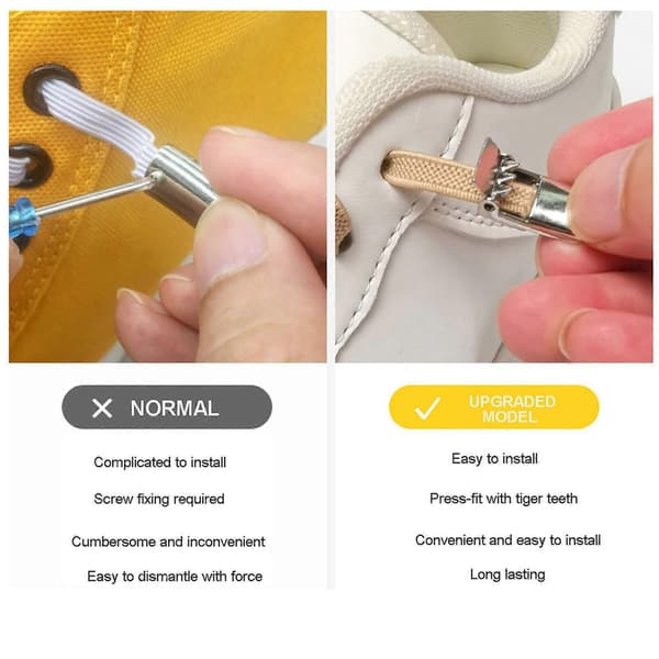 Nye Elastiske Flade Snørebånd Uden Binding til Sneakers, Magnetiske Snørebånd, Stræksnørebånd Uden Binding til Børn & Voksne - Perfekt sølv-max silver