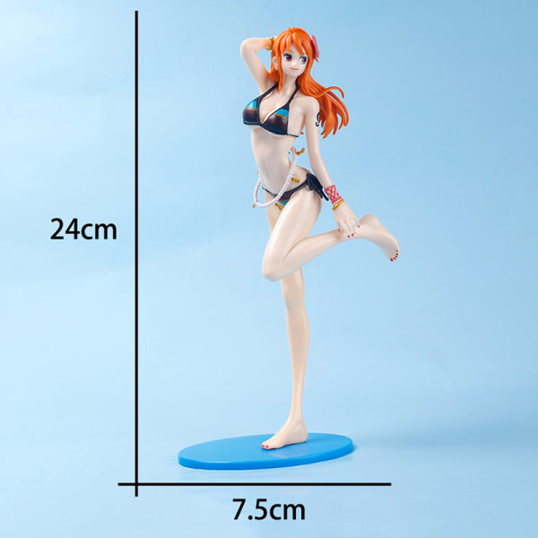 Japan Game Staty Nami Anime Figur Sexig Girl PVC Action Figur Svart SQBB