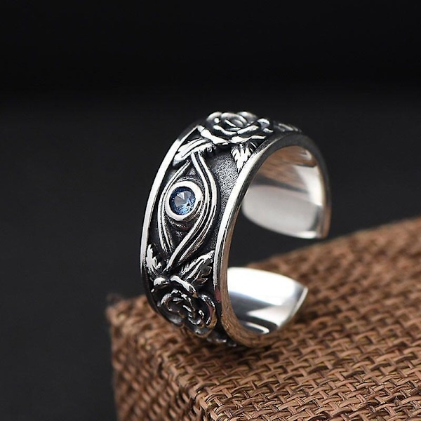 Retro gammel egyptisk Eye Of Horus Ring for menn Personlighet Hip-hop Trend Berlock Tilbehør Smykker