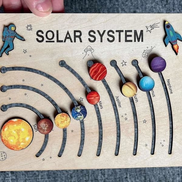 SQBB Solsystemet Planeter Träpussel Personlig teknik Bordsskiva Utbildning tidig intelligens T