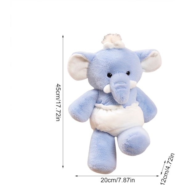 Plush Hund Leksaker, Söta Djur Leksaker, Cartoon Plush Leksak, Barn Plush Leksaker Med Hund Plush 17.7 Tum För Barn, Heminredning O blue elephant