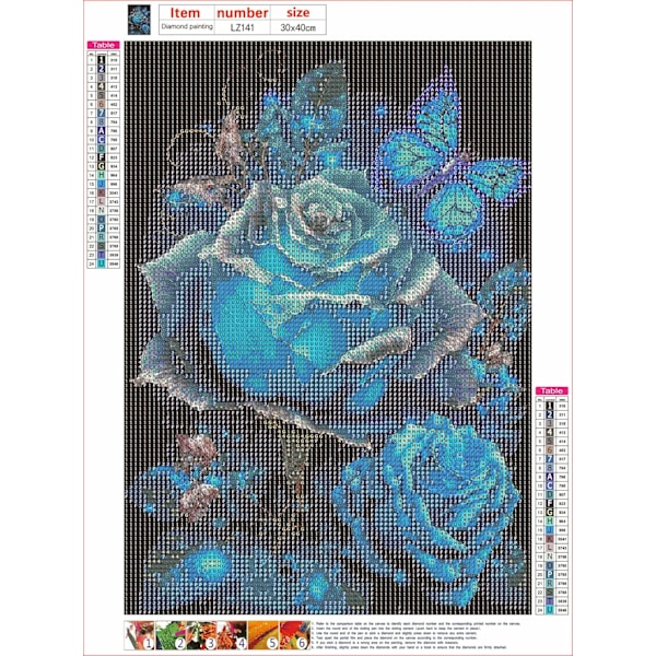 Diamantmaleri, trær maleri bilde 30 x 40 cm（B)