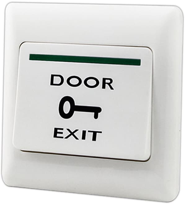 Exit-trykknapp - NO/COM-bryterpanel - Dørkontrollsystem - 86 mm x 86 mm - 36 V - 3 A - Hvit
