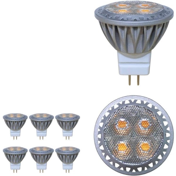 MR11 GU4 LED-spottilamppu 3W 12 voltti Ultra Bright Vastaava 35W halogeenilamppu 280LM 30° Valokeila Cool White 6000K 6 kpl