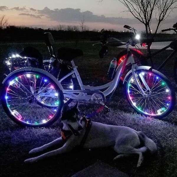 2-pack led cykelhjulljus, cykelhjulljus fram och bak