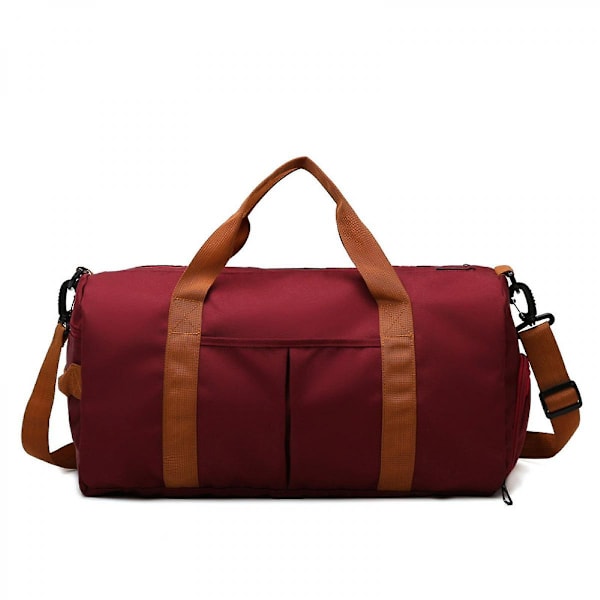 Unisex Kontrastfärg Sporty Gear Duffelväska Claret