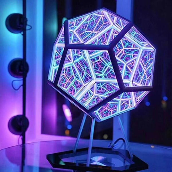 Cool Infinite Dodecahedron Nattfärg Kroppskonst Heminredning