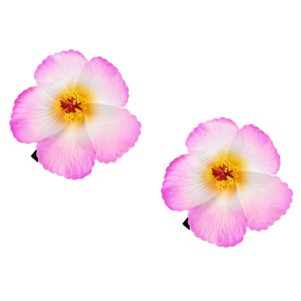 2 stk. Hawaii Plumeria Hårklipp for Strandfest (Peach) Peach