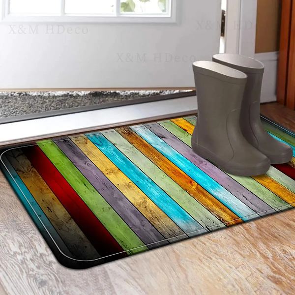1. Hem Sovrum Ullmattan Kuvio Keittiö Liukumaton Lattiamatto Imeytyvä Anti-Likaa Koti Kylpyhuone Lattiamatto Sininen 40x60cm