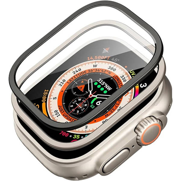 9H Härdat Glas Titanram För Apple Watch Ultra 2/1 Skärmskydd 49Mm Lätt Glasskydd För Iwatt Ultrach Ultraname Black and Machine for 49MM ultra