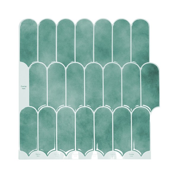 SQBB Grön självhäftande kakeltapet 30 x 30 cm Väggdekal i mosaikstil Vattentät dekorativ film för väggplattor i badrum och kök