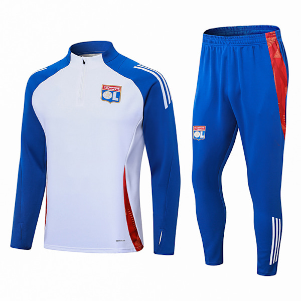 2425 Nye Spania Portugal Brasil Voksen Langermet Fotballtrening Uniform Sett Lyon/Hvit Lyon/White XL