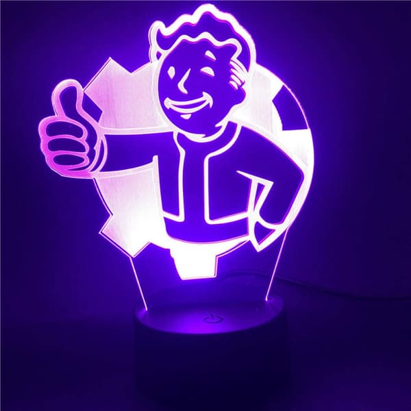 3D natlampe 3D LED natlampe spil Fallout Shelter logo