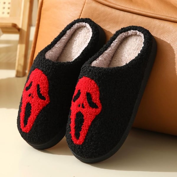 Ghost Face Tofflor Pumpa Tofflor Halloween Tofflor RÖDA 8 röda red 8