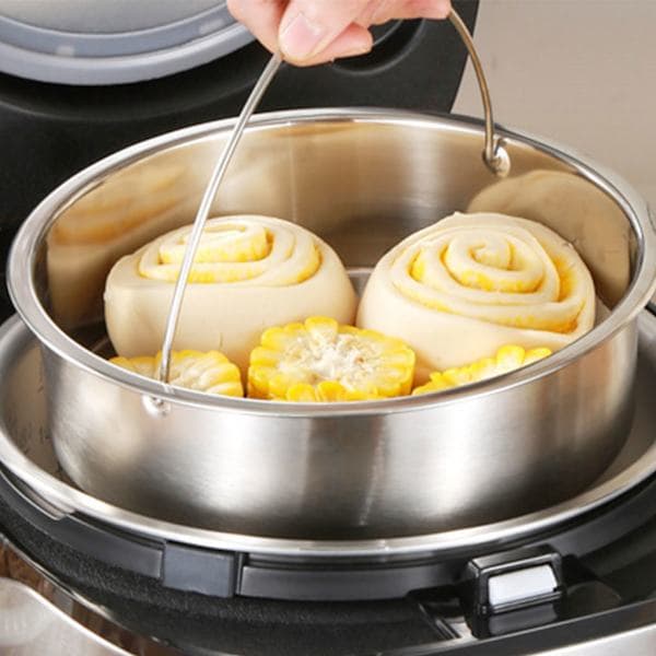 1/2/3 Sølv 304 Rustfrit Stål Elektrisk Riskoger Steamer 304 Macropore 21cm—max