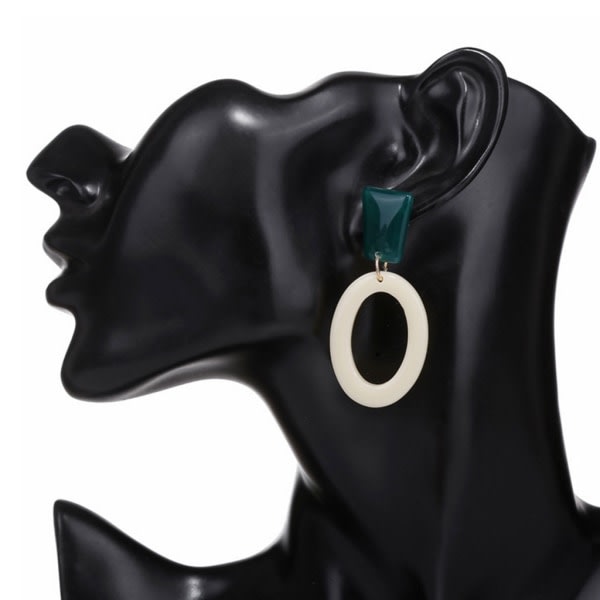 Akrylörhängen Kvinnor Smycken Oval Geometrisk Dingla Mode Berlocker Presenthänge Grön