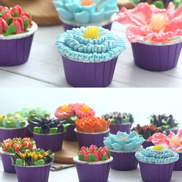 Cupcake glasursett - Kakedekorasjonstips, glasurposer | Med konditorpose kakedekorasjonstips for glasur kaker 27 st-tpu premiummodell