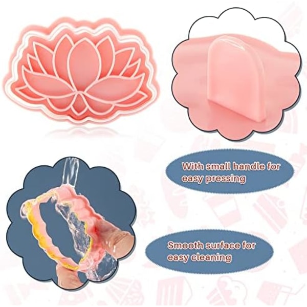 8 Blomstrede Kageforme, Blomsterformede Kageforme i Plast, Rosa Kageforme til Hjemmet og Køkkenet