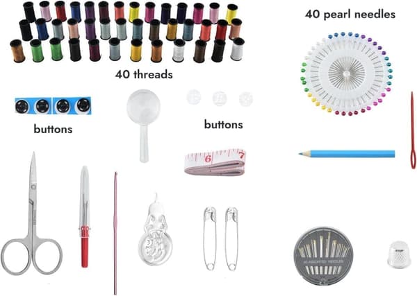 128-Piece Sewing Kit for Household, Convenient and Practical Sewing Box, Multifunctional Hand Sewing Set