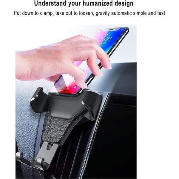 CQBB Mobiltelefonhållare med stark luftventilklämma Universal biltelefonhållare Legering Bilnavigering Bilfäste Biltillbehör (Färg: Svart)