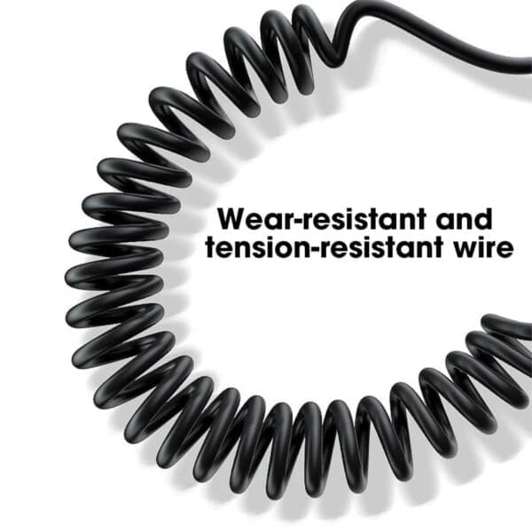 XJ-USB A til USB-C Spiral Kabel 5A Hurtiglading 1,5m Hvit—max