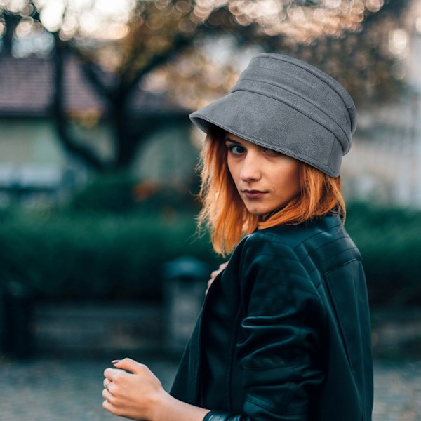 Personlig mjuk brätte åttkantig hatt Vinter Håll varm Kyltäta hattar för vandring utomhus Beige Beige