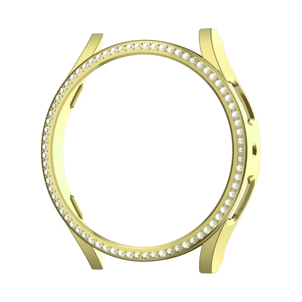 Etui til Samsung Galaxy Watch 6 5 4 40 mm 44 mm etui PC enkeltradet diamantbelagt skinnende cover kofanger uden glas Gold Galaxy Watch4 5 40mm