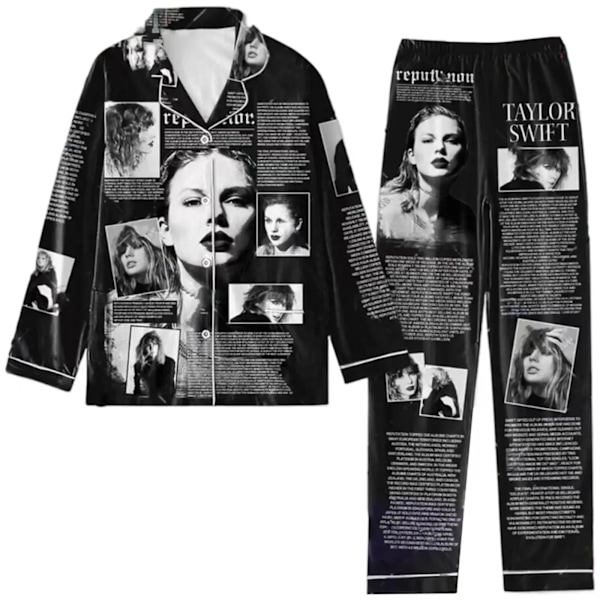 Sleepwears Taylors The Swifts Pyjamat Painatus 2-osainen setti Pitkähihaiset Lapellit Rennot Housut 1989 Pyjama-asu Style-9 Style-9 L