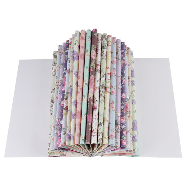 Blommigt mönstrad dekorativt inslagpapper Bok Högtider Presentinslagning Presentförpackningspapper