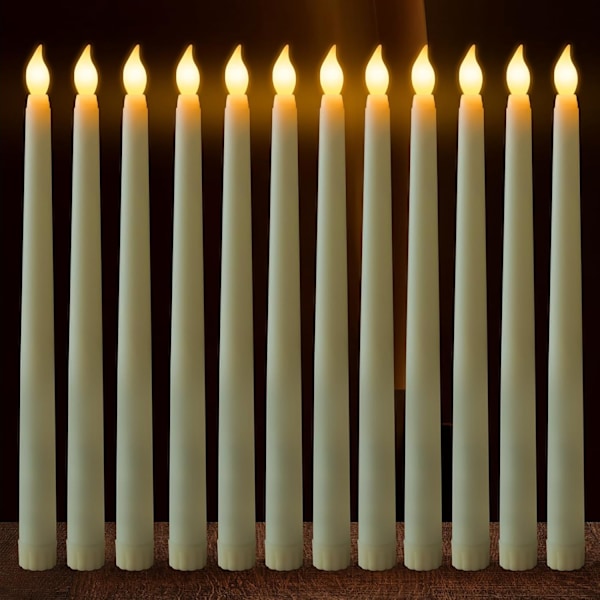 Vita 12 stk. flammeløse lys, elektriske lys, stearinlys til antagelsesdag/fødselsdag/jul/halloween/lys