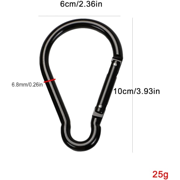 Stor Aluminium Karabiner, Flaskeformet Overdimensioneret Klips, Holdbar Bæltetilbehør