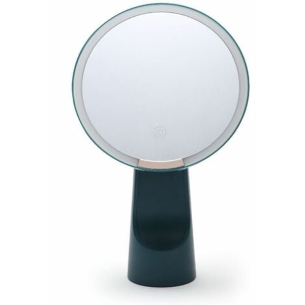 8\" sminkspeil med lamper, smart sensor, pekkontroll, 3 lysstyrker, fri rotasjon, grønn
