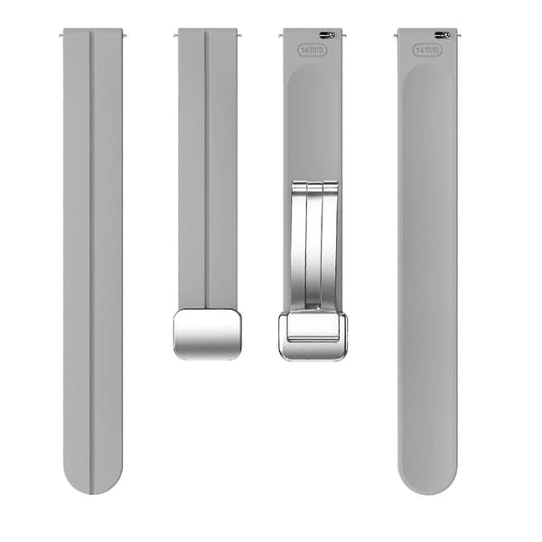 Silikonearmbånd til Garmin Lily 2 med magnetisk foldespænde Lysegrå_max Light Grey Silver Buckle