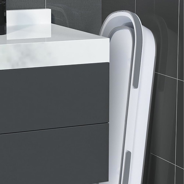 Monitoiminen taittuva moppi ja säilytysastia (56x26x21cm, harmaa) Gray flat mop cleaning bucket