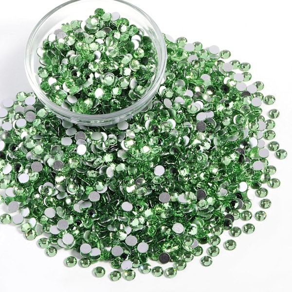 14400 st Grön Platta Baktill Rhinestones för DIY-hantverk, Ljusgrön/Peridot, SS10, 2,7-2,9 mm Peridot SS10/14400pcs