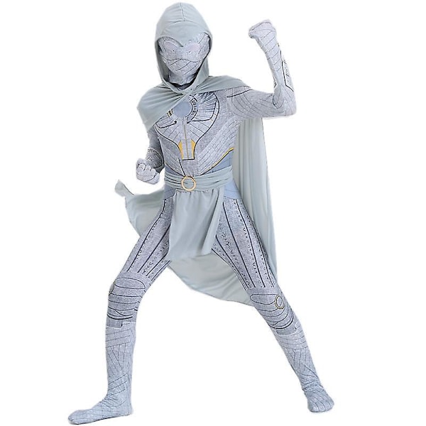 Moon Knight Barn Cosplay Kostyme Festkjole + Sjal + Belte Z 100cm