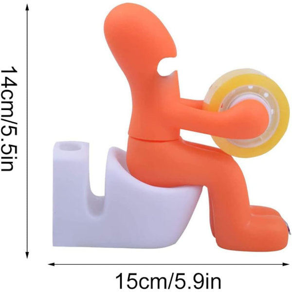Sjov tapeholder til skrivebord, kontorartikler, stationær rumpe, tape dispenser med papirclips, orange kontorartikler