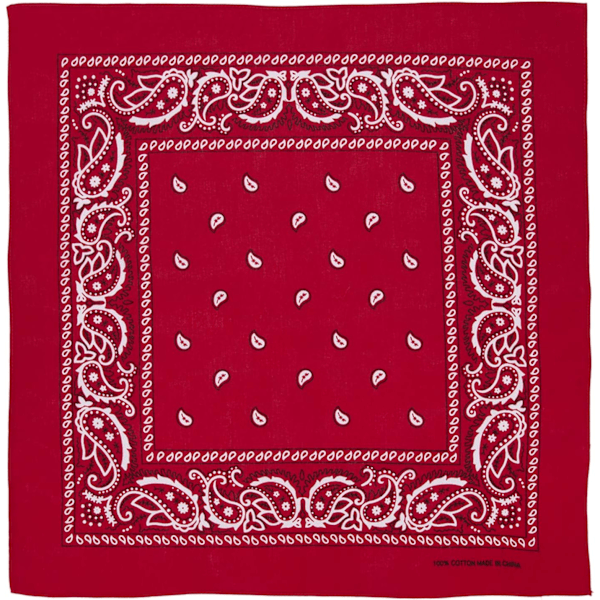 Stor 100% Bomulds Paisley Bandana, 22 x 22 Tommer - Perfekt til Festivaler og Samlinger Red 1 Piece (1pcs)