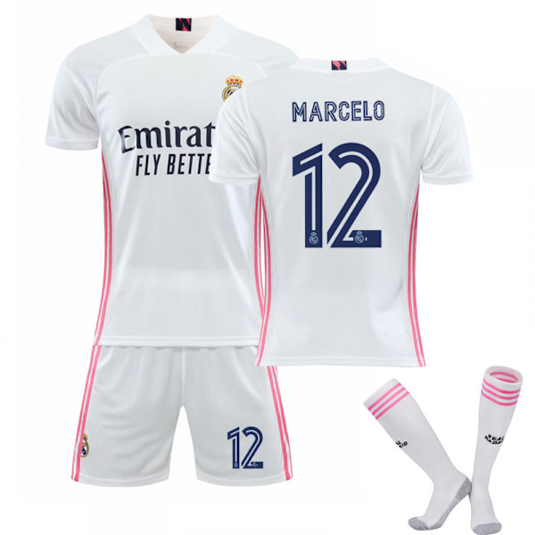 20-21 Real Madrid uusi setti Lapset Aikuiset Jalkapallopaita Harjoituspaita No.12 MARCELO No.12 MARCELO 24