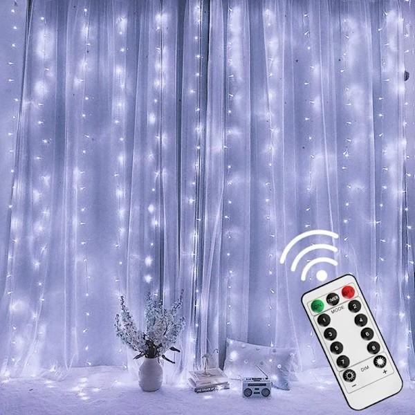 6x3M LED Gardin Istapp Lyslenke Jule Fairy Lights Girlander Utendørs Hjem For Bryllup/Fest/Hagedekorasjon 3M hvit