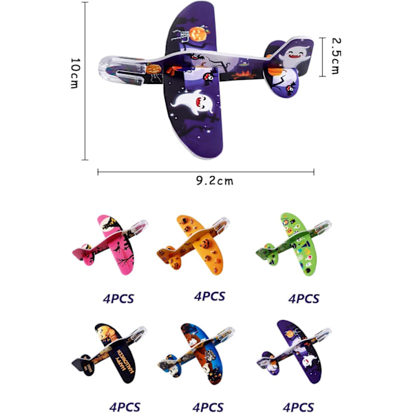 Glider Kids Skumglidare Skumflygplan 24 Stycken Flygplansleksaker Styropor Glidermodell Skumflygplan Halloween Skumflygplan